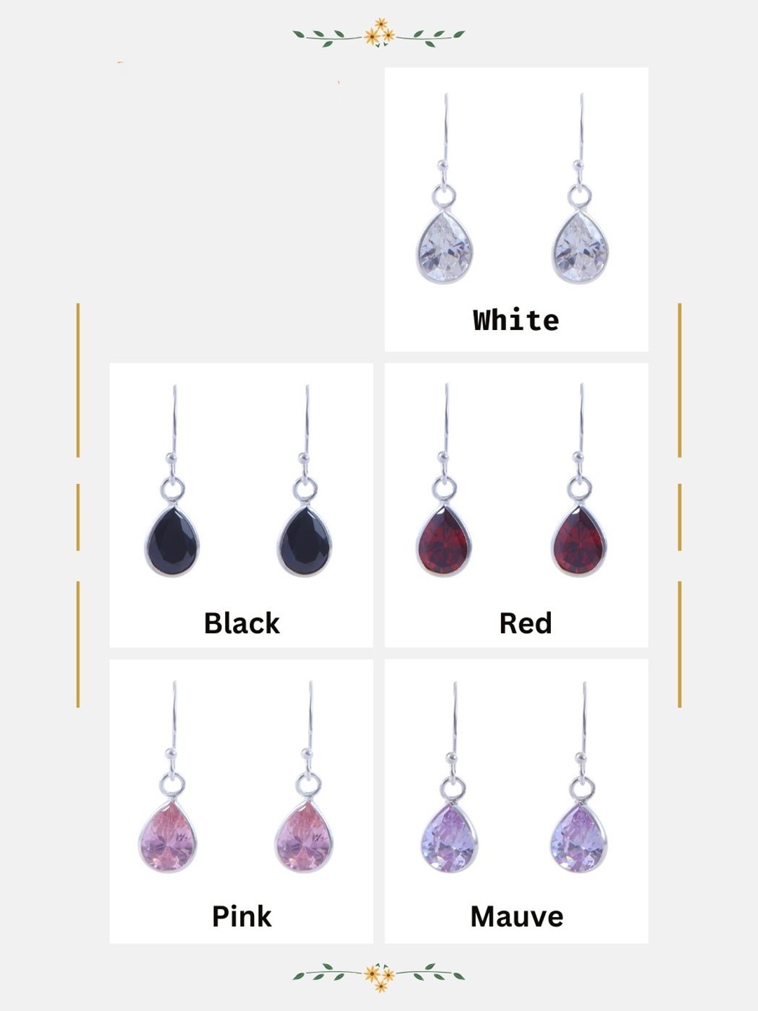 

Abhooshan 92.5 Sterling Silver Silver-Plated Cubic Zirconia Teardrop Shaped Drop Earrings, Purple