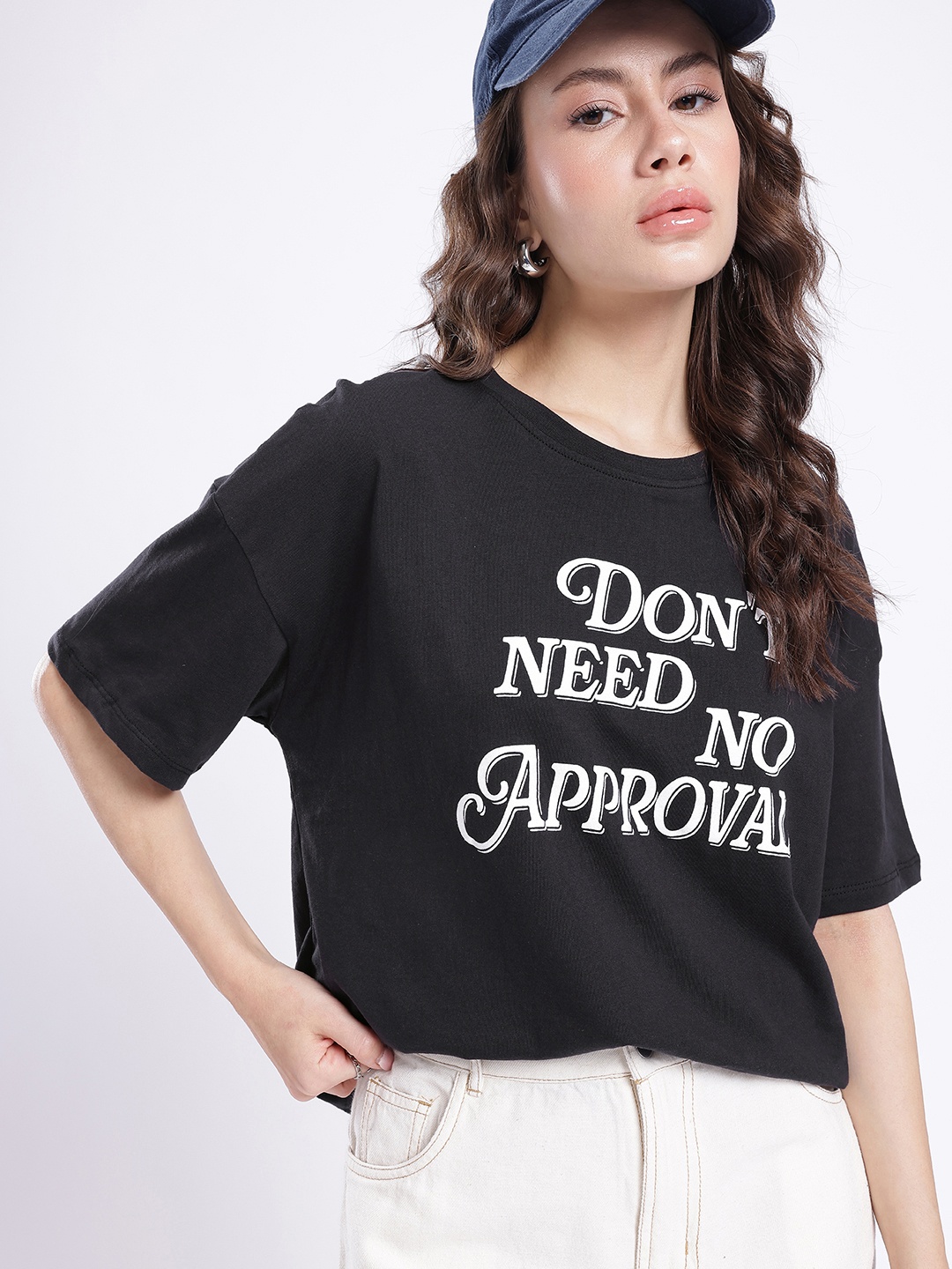 

glitchez Street Savvy Printed Oversized T-shirt, Black