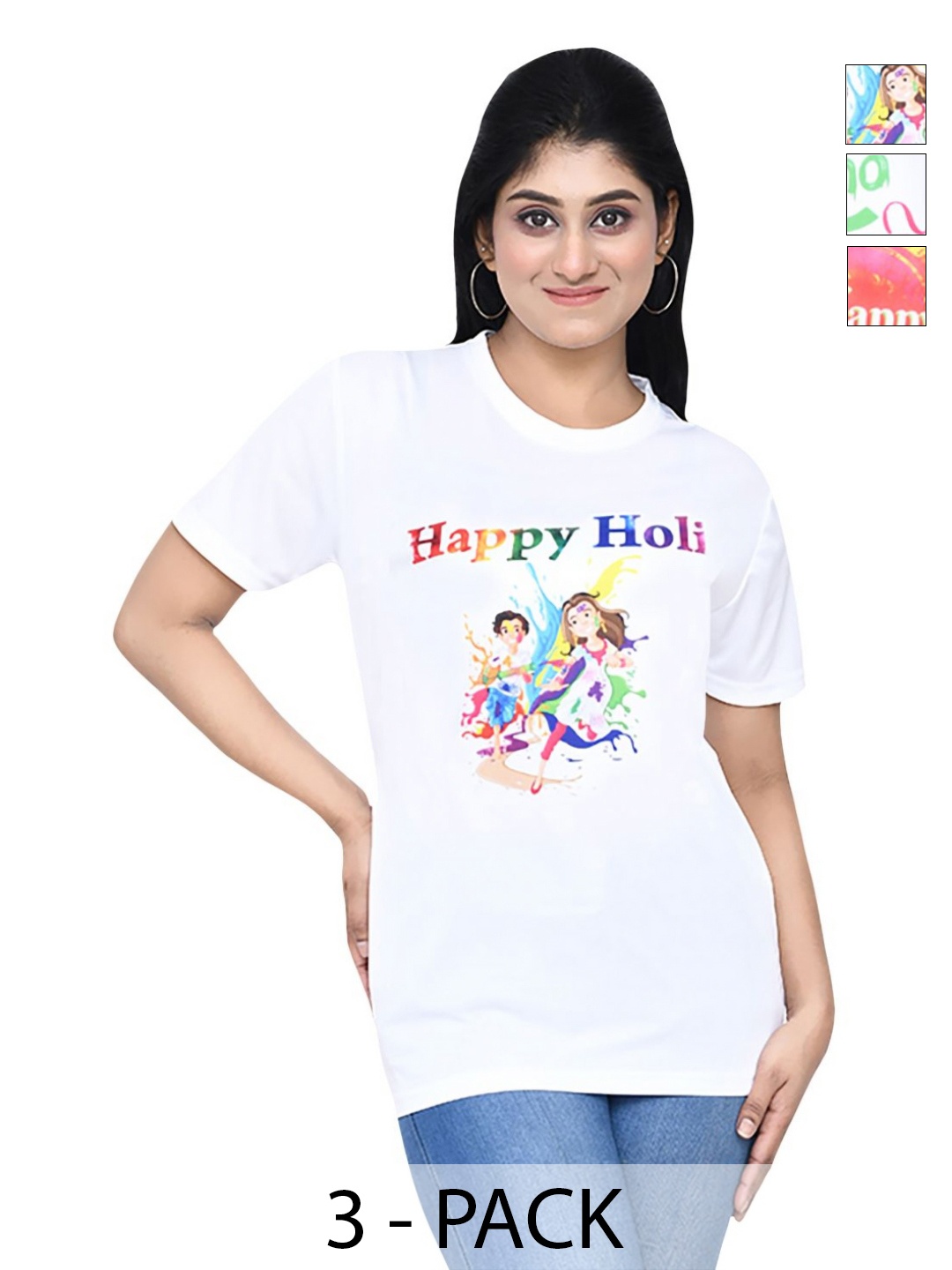 

RAPL Women 3 Printed T-shirt, White