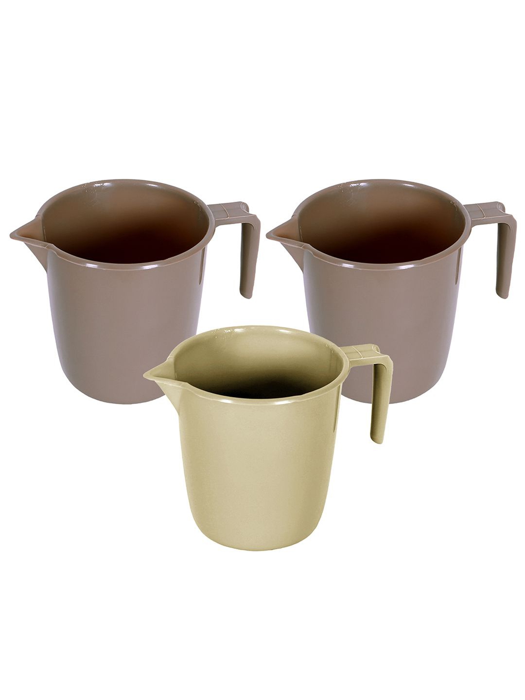 

Kuber Industries Brown & Beige 3 Pieces Bath Mugs 1L Each