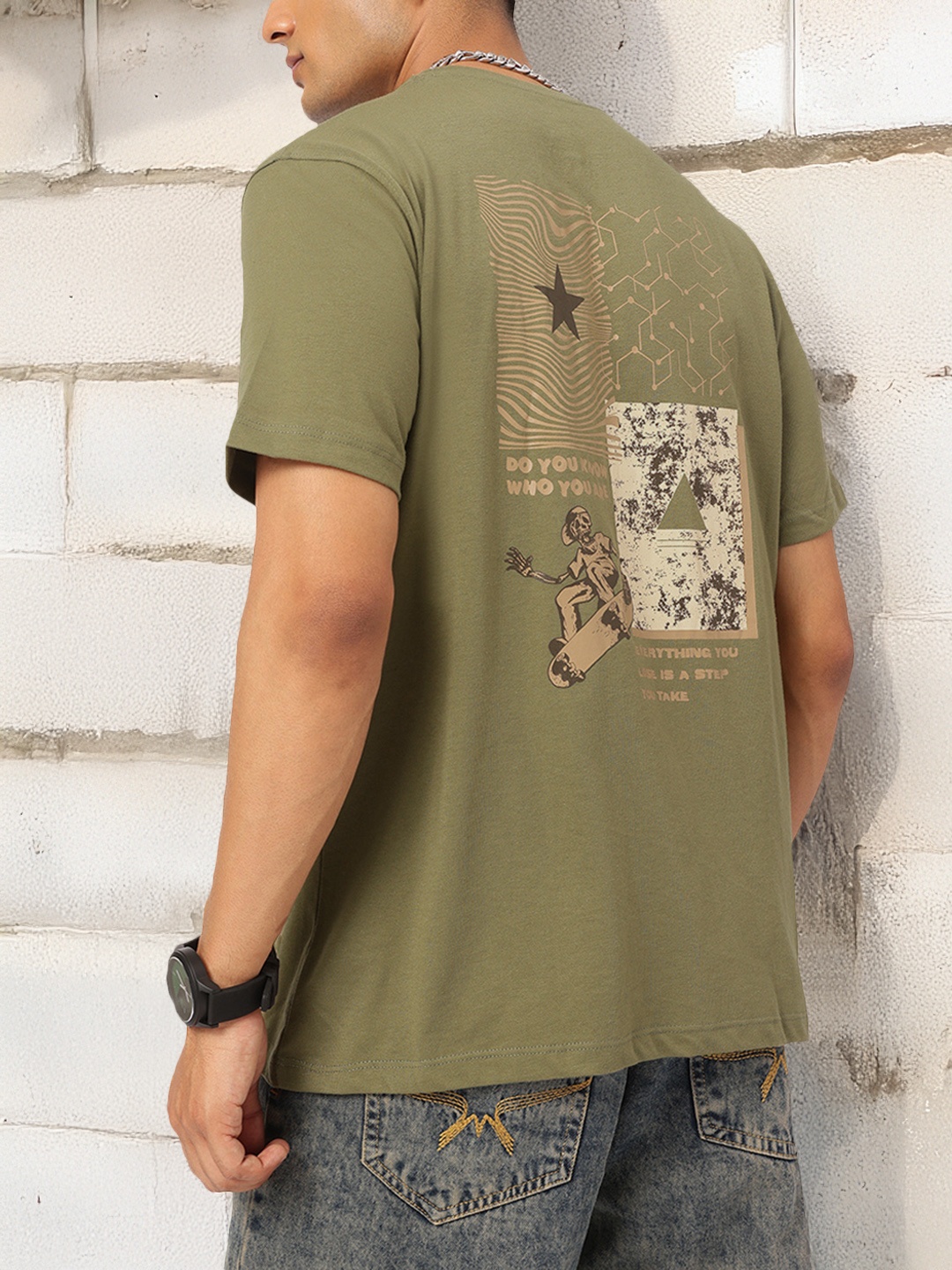 

Kook N Keech Skate Street Printed T-shirt, Olive