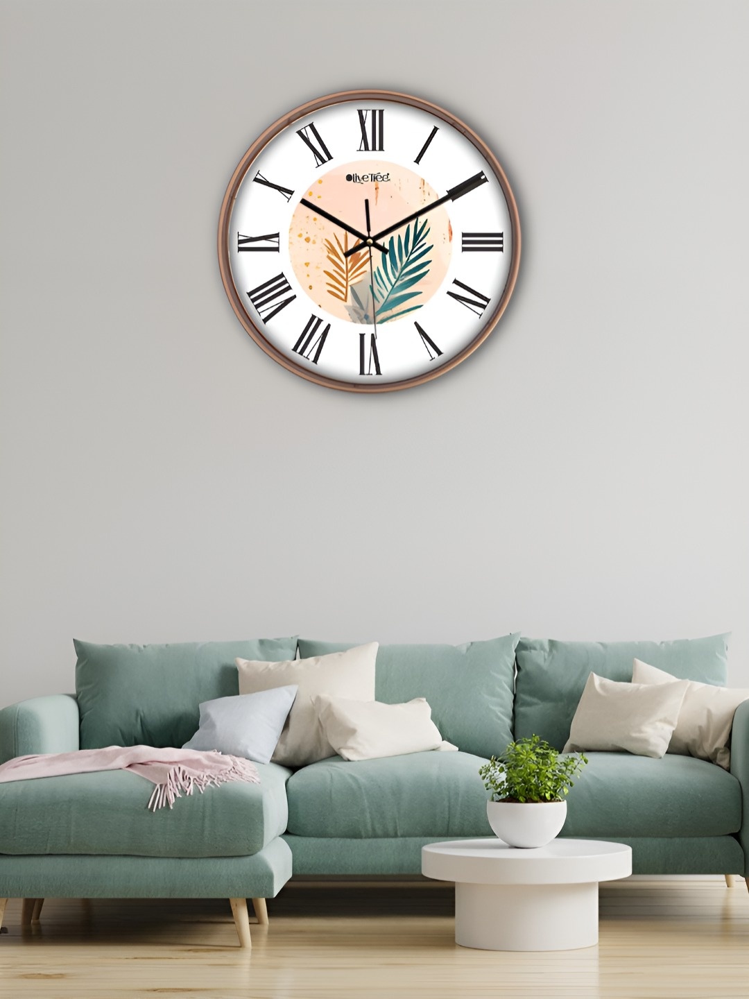 

OLIVE TREE Copper-Toned & White Traditional Wall Clock