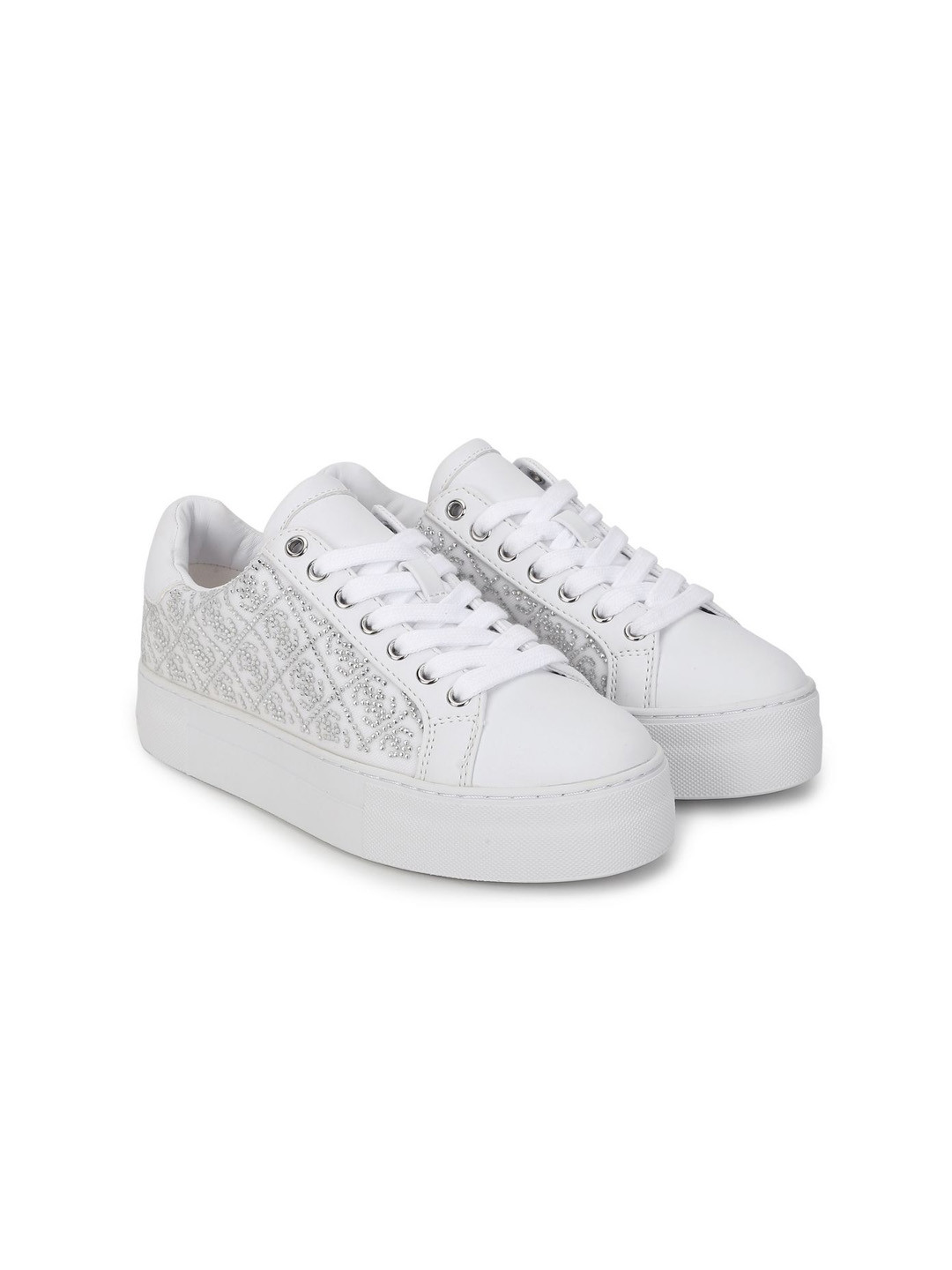 

GUESS Women Textured Sneakers, White