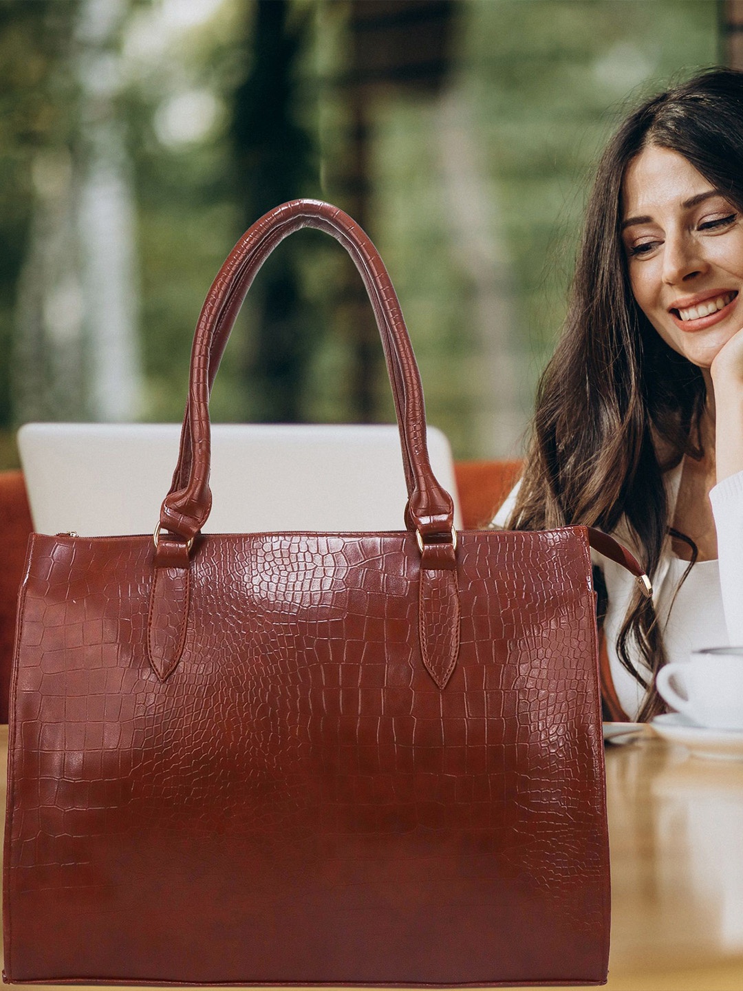 

ALIZA Textured Tote Bag, Tan
