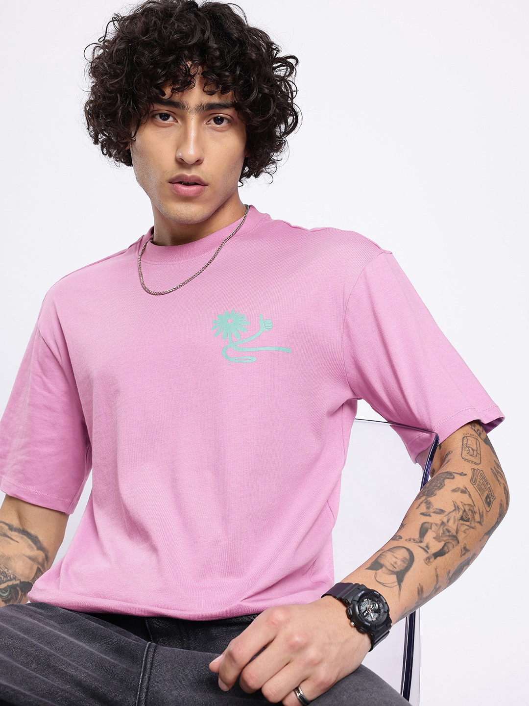 

glitchez Urban Dope Printed Relaxed Fit T-shirt, Purple