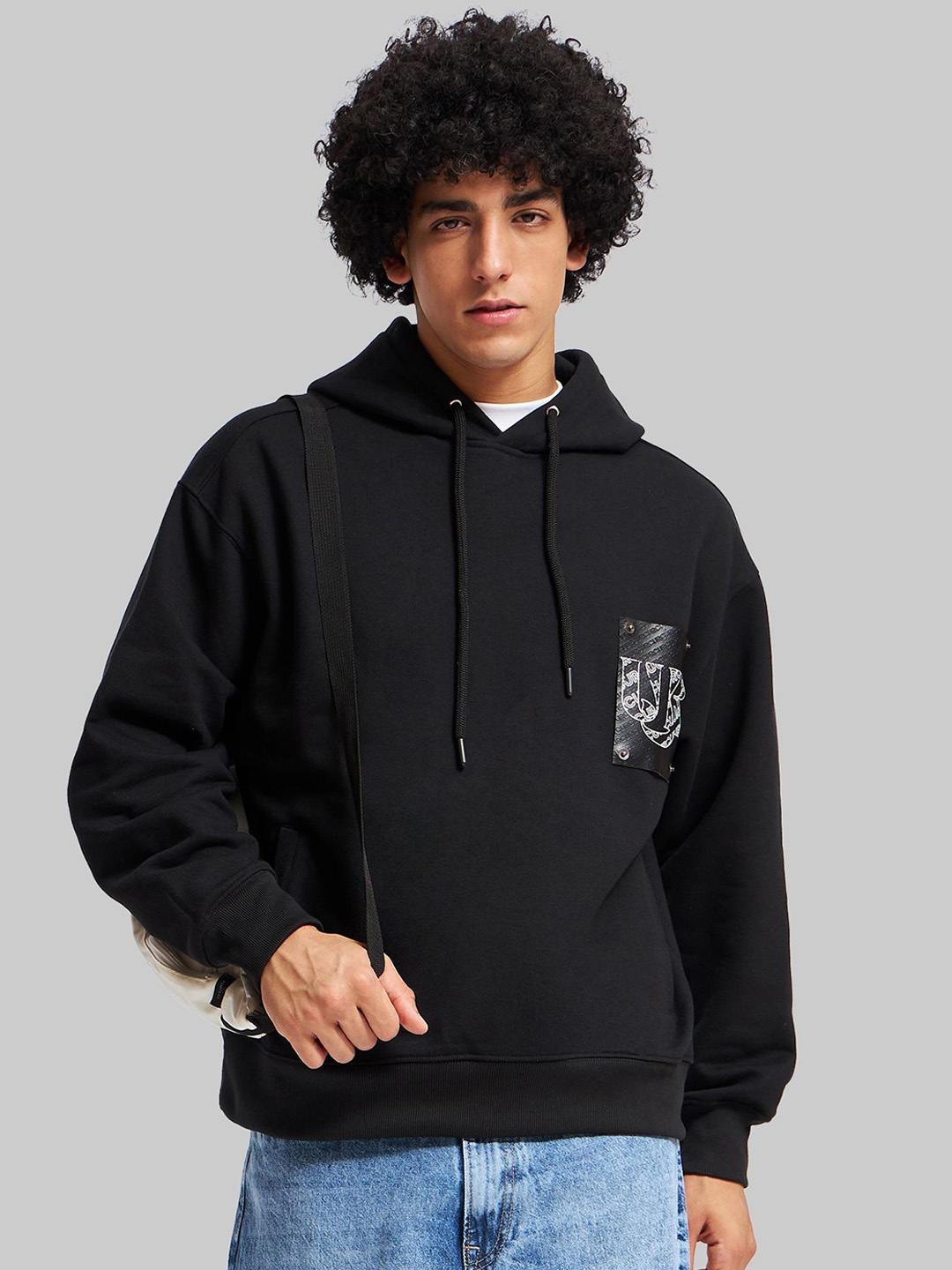 

Underrated Club Men Camouflage Fleece Sporty Jacket, Black