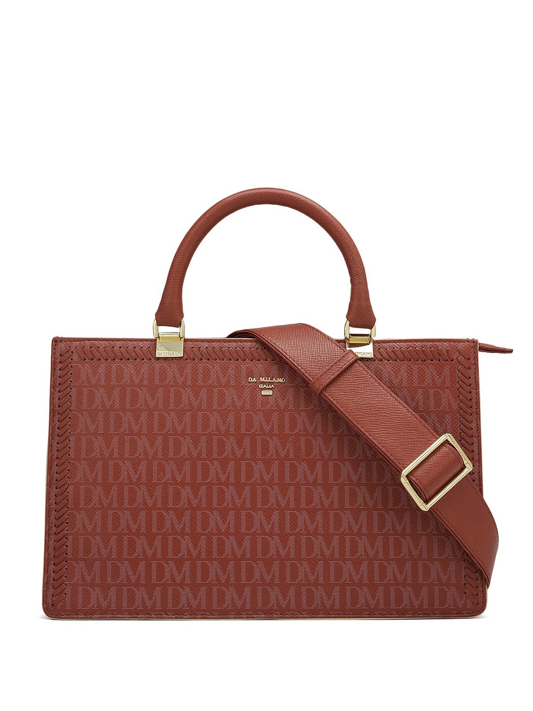 

Da Milano Leather Structured Satchel with Tasselled, Red