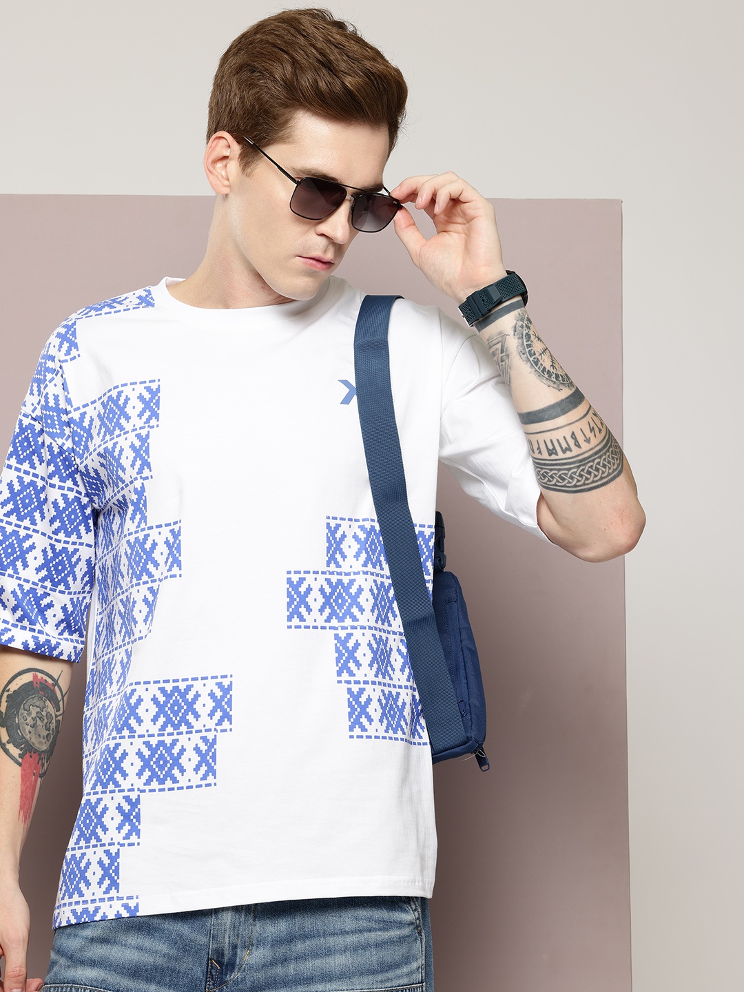 

Kook N Keech Printed Drop-Shoulder Sleeves Pure Cotton T-shirt, White