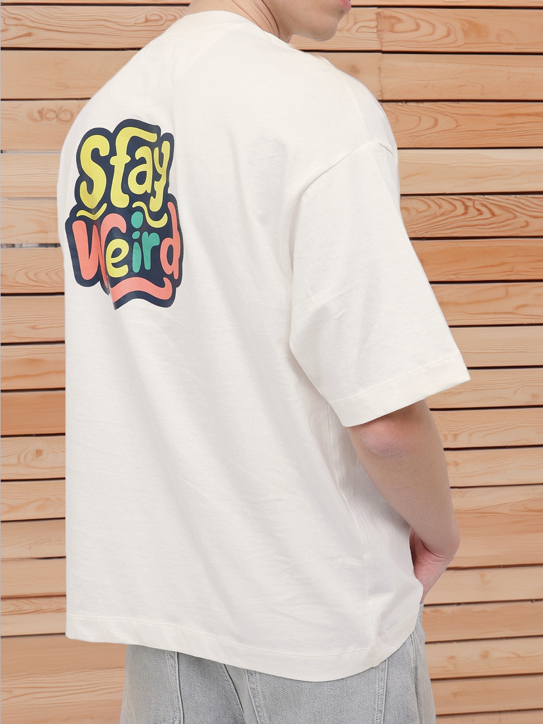 

Kook N Keech Quirky Weird Printed Oversized T-shirt, White