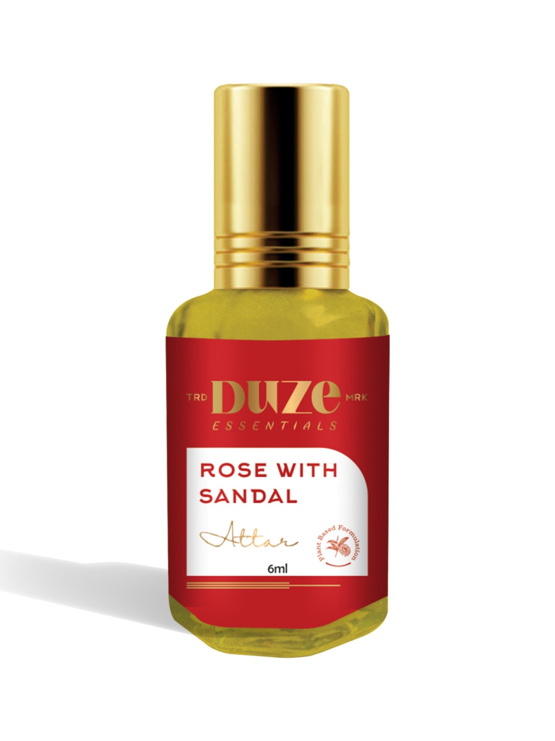 

Duze Essentails Rose Sandal Natural & Alcohol Free Long Lasting Attar- 6 ml, Red