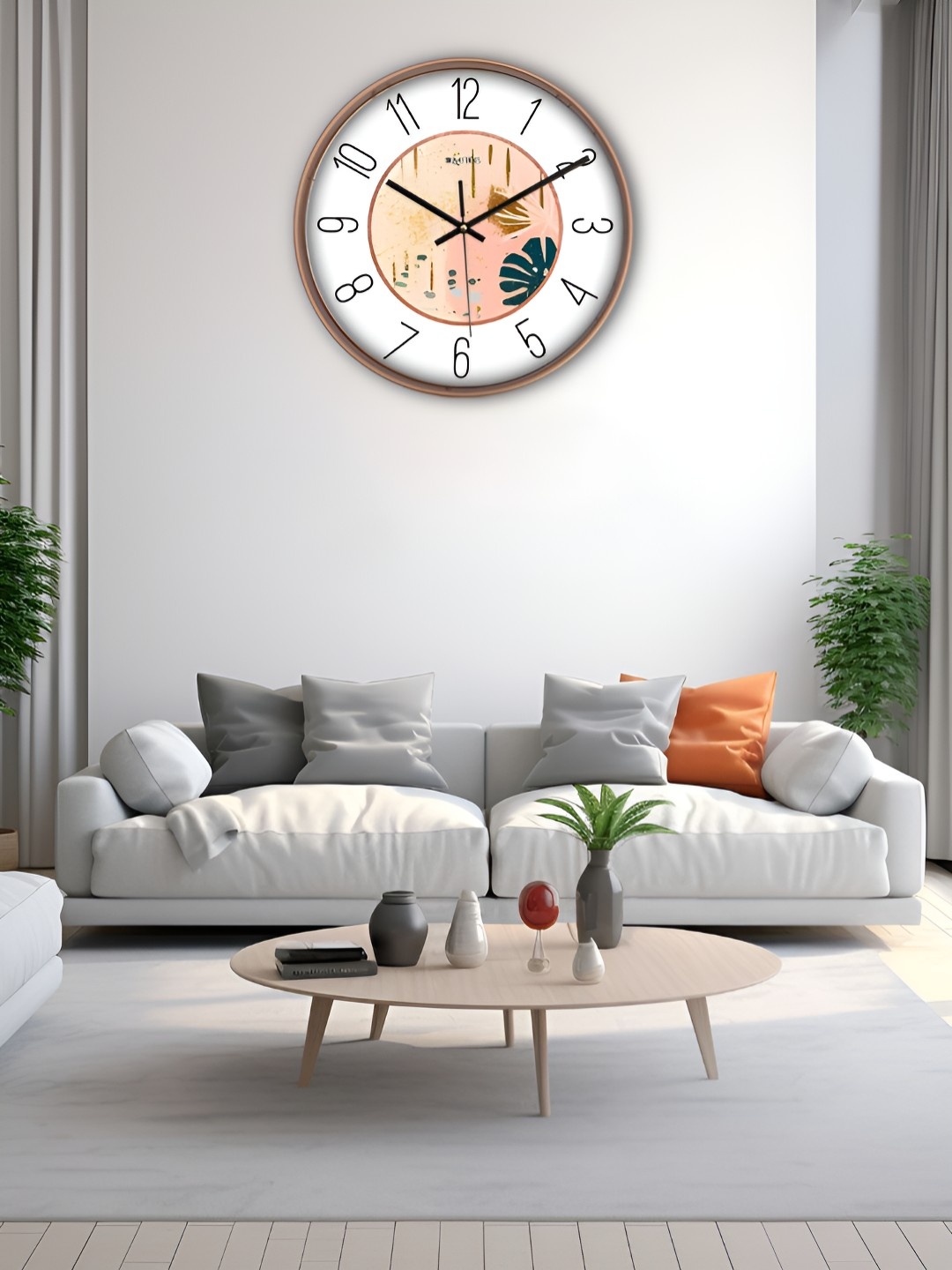 

OLIVE TREE Copper-Toned & White Traditional Wall Clock