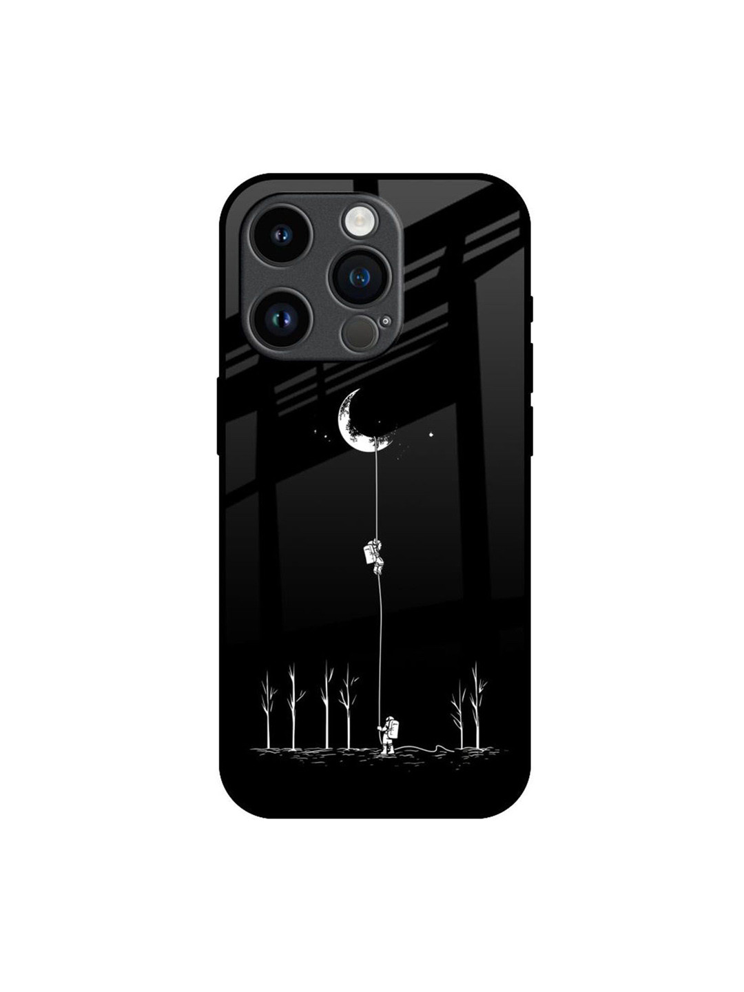 

QRIOH Quirky Printed iPhone 14 Pro Back Case Mobile Accessories, Black