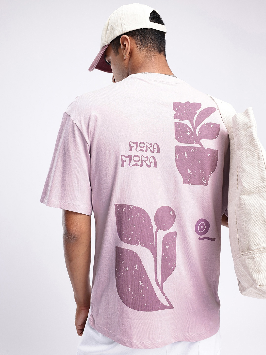 

glitchez Urban Cool Printed Relaxed Fit T-shirt, Lavender