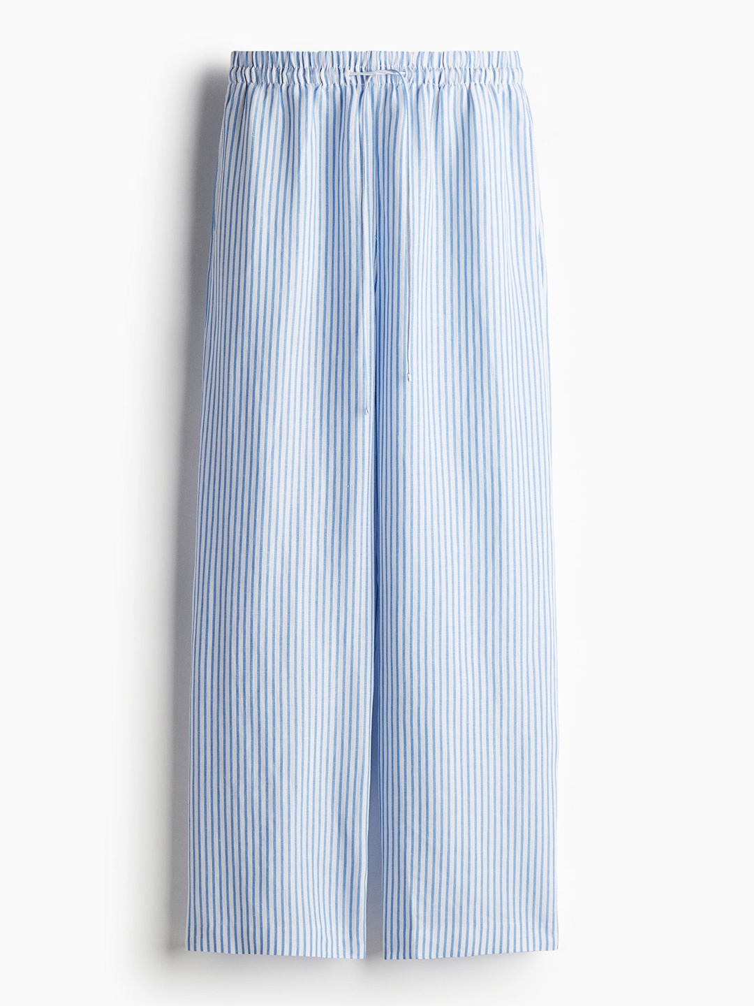 

H&M Linen-Blend Trousers, Blue