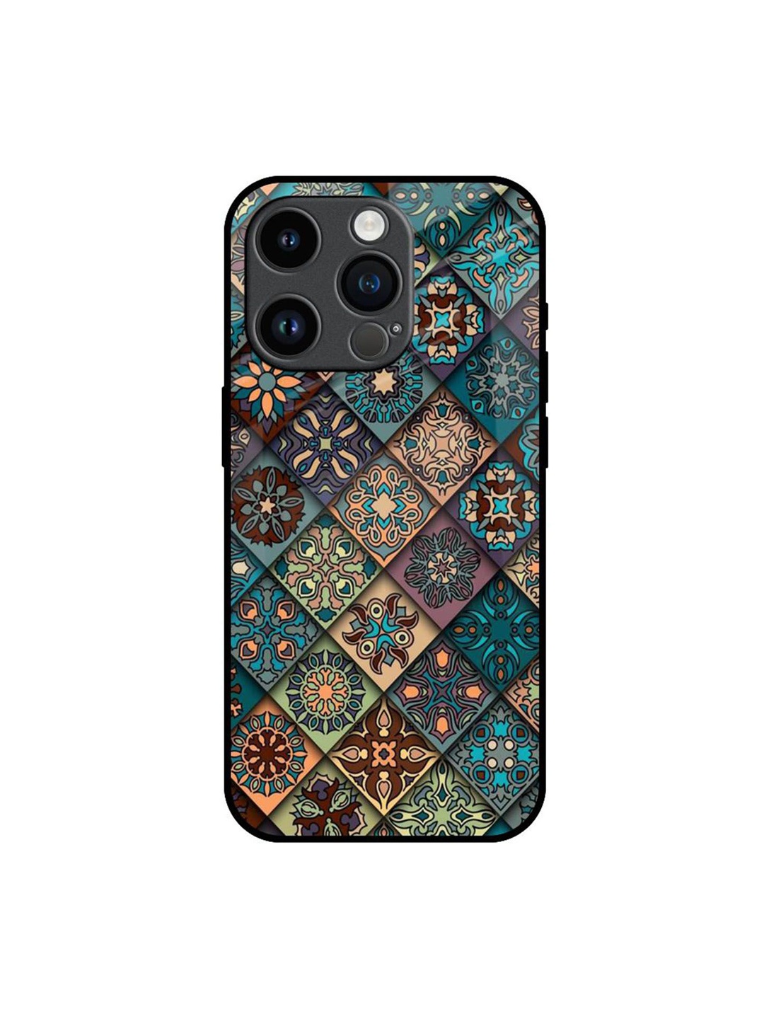 

QRIOH Quirky Printed iPhone 14 Pro Back Case Mobile Accessories, Turquoise blue