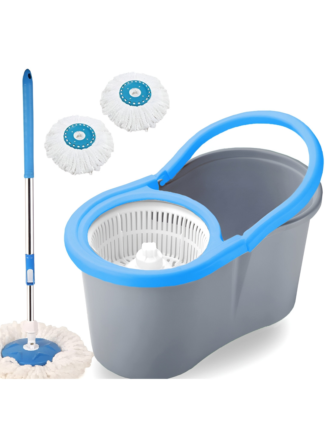 

V-MOP Premium Grey And Blue Classic Spin Bucket Mop Set