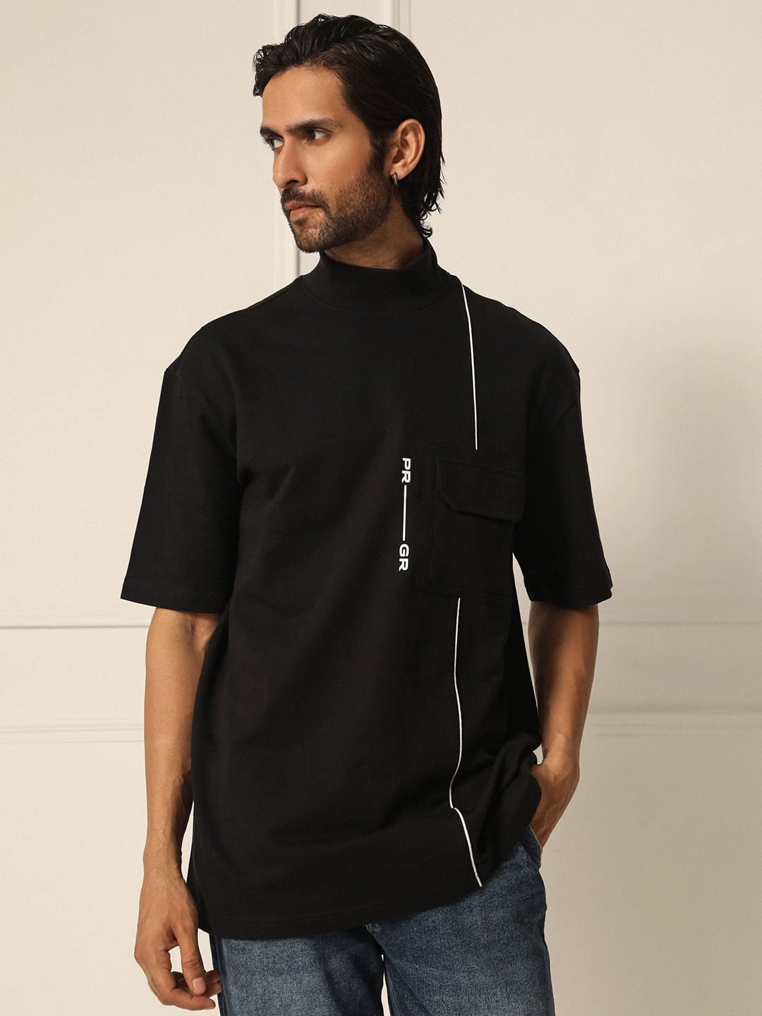 

PRIMAL GRAY Men Organic Cotton Pockets T-shirt, Black