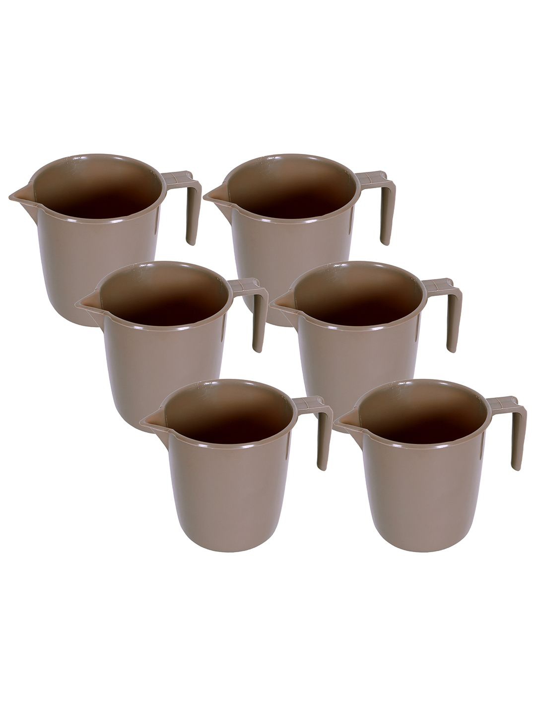 

Kuber Industries Brown 6 Pieces Glossy Bath Mugs 1L Each