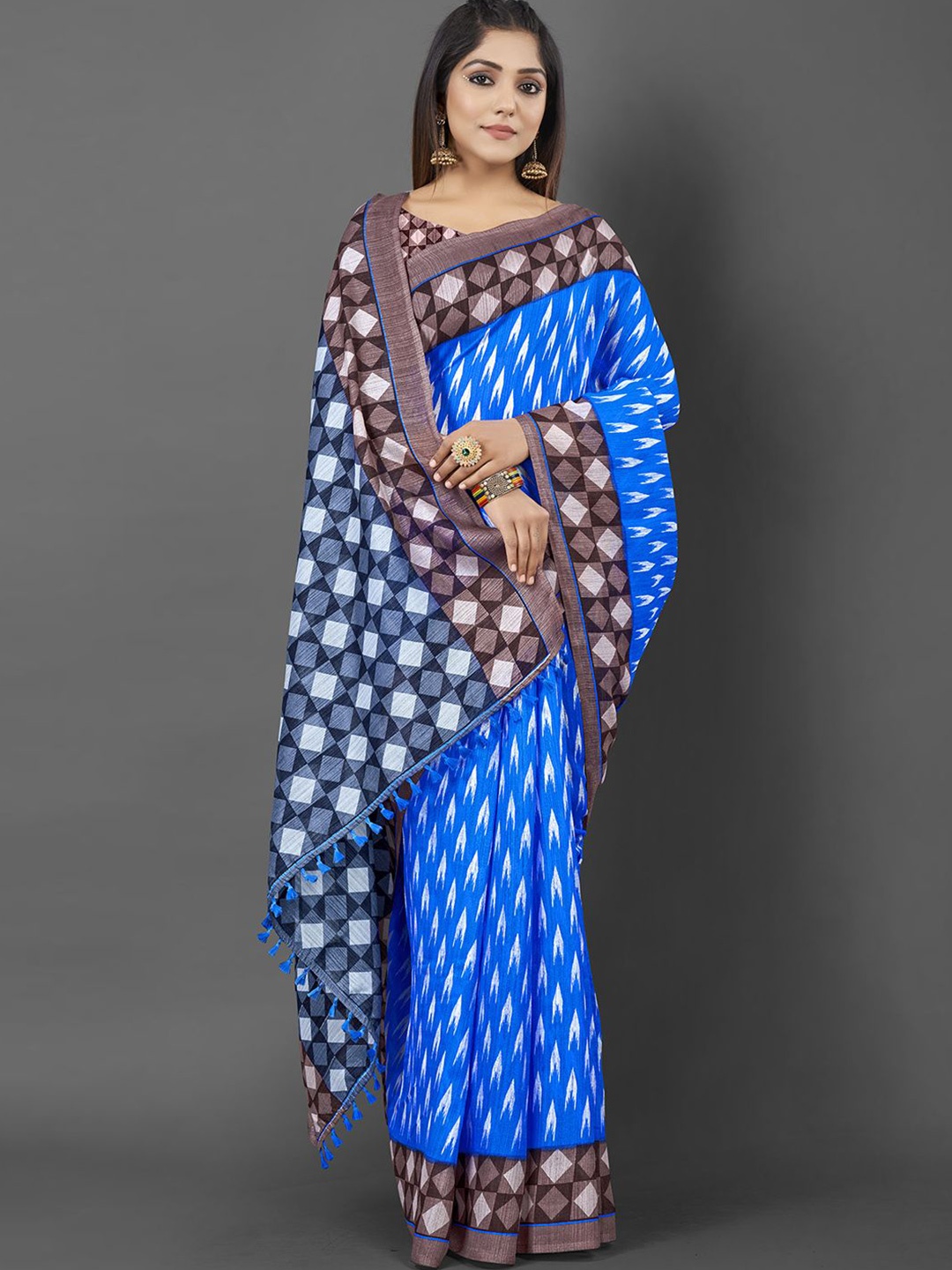 

Anouk Rustic Floral Dabu Saree, White