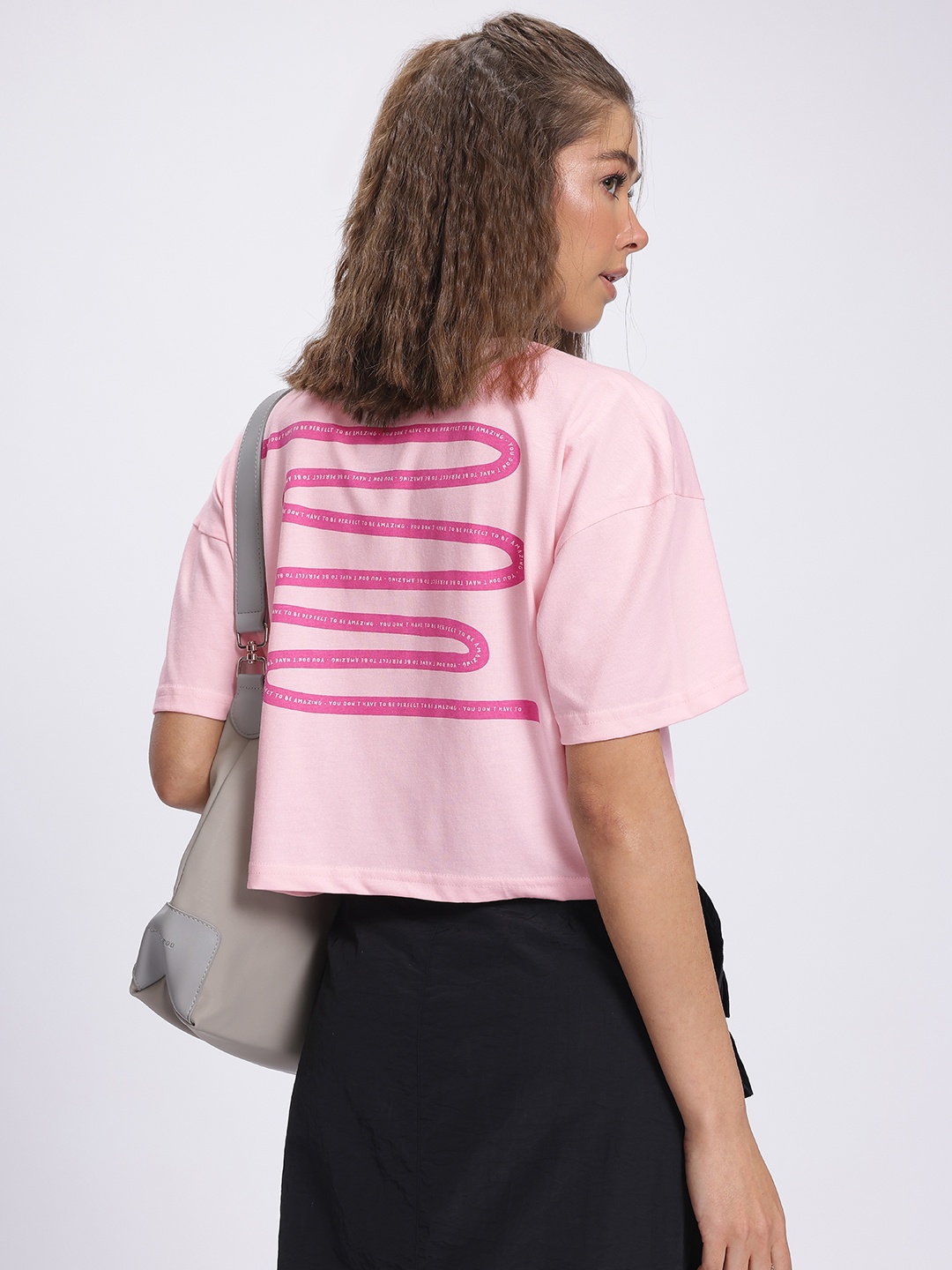 

glitchez Abstract Print Boxy Fit T-shirt, Pink