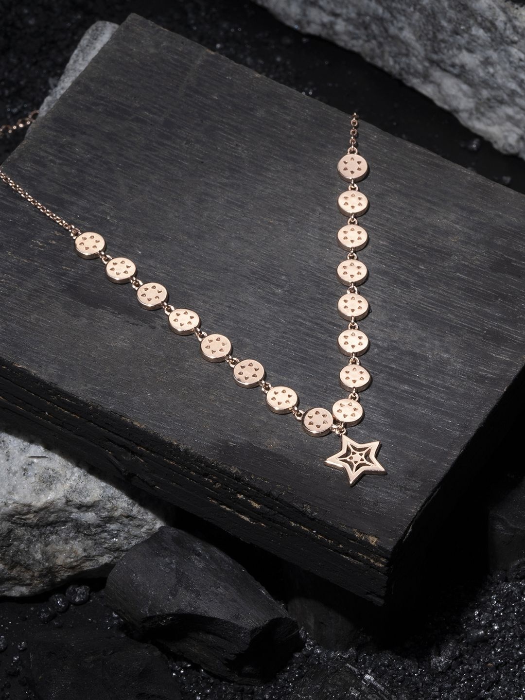 

TOUCH925 Circlet 92.5 Pure Silver Starry Circlet Necklace, Rose gold
