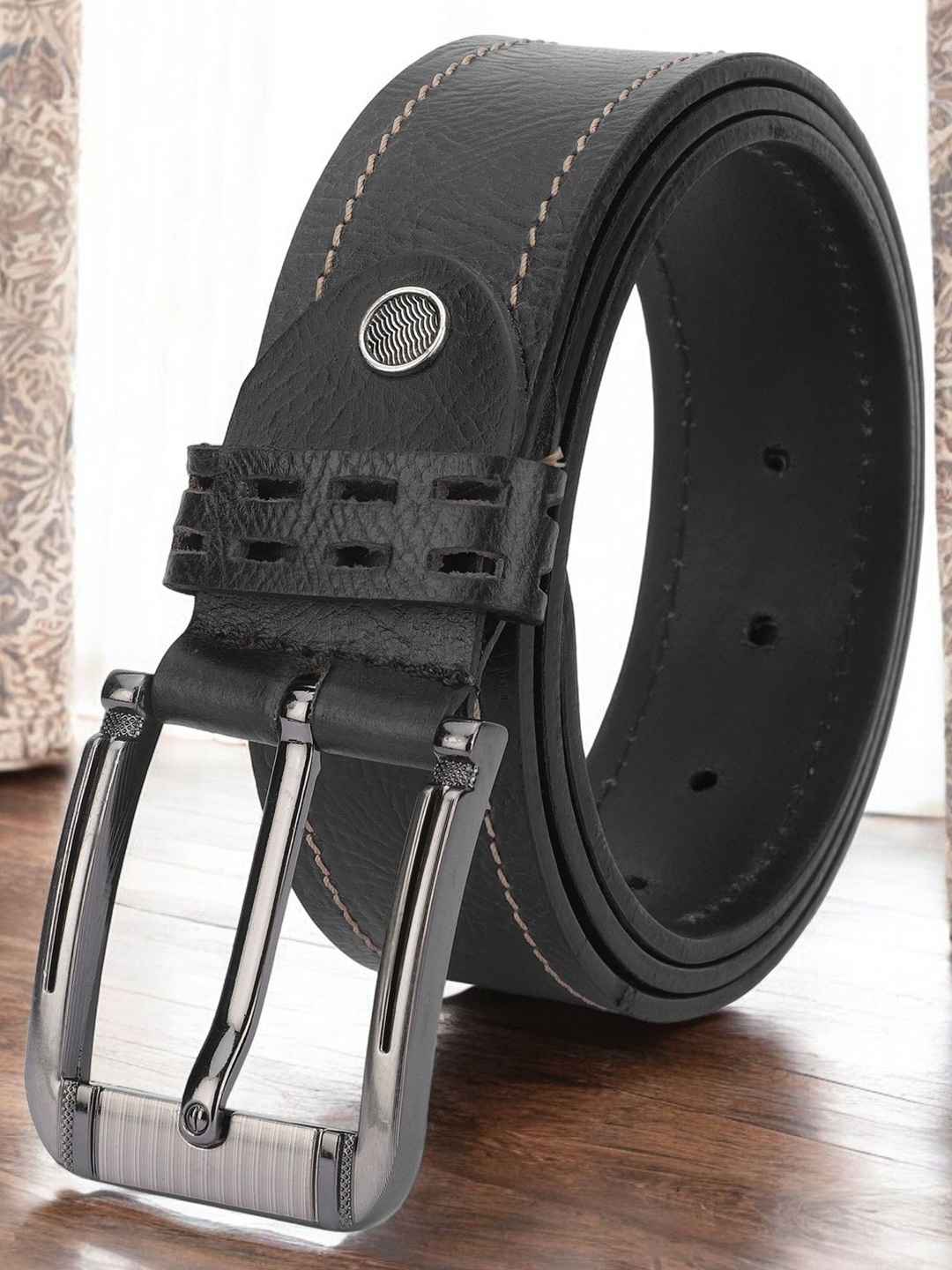 

The Roadster Lifestyle Co Genuine Leather Casual Belt, Black