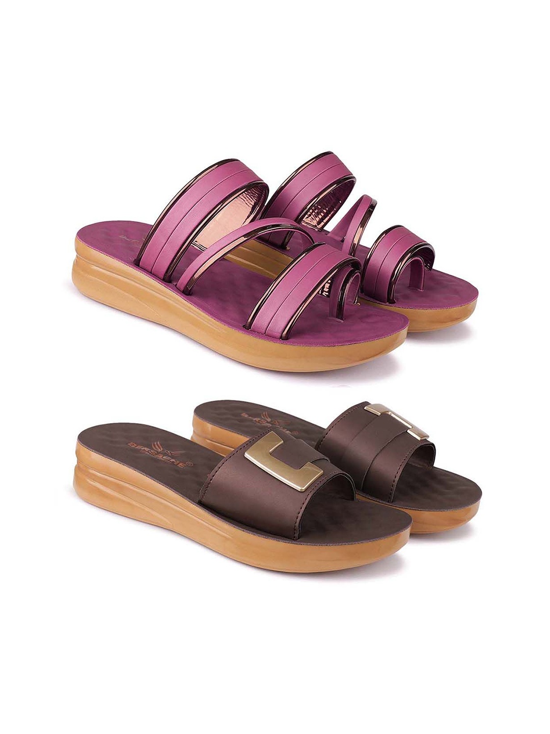 

BERSACHE Women Open Toe Flats, Purple
