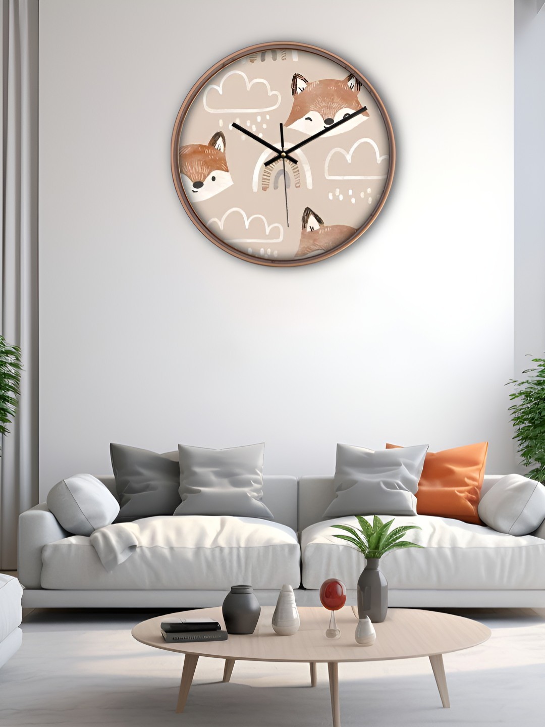 

OLIVE TREE Copper-Toned & White Traditional Wall Clock