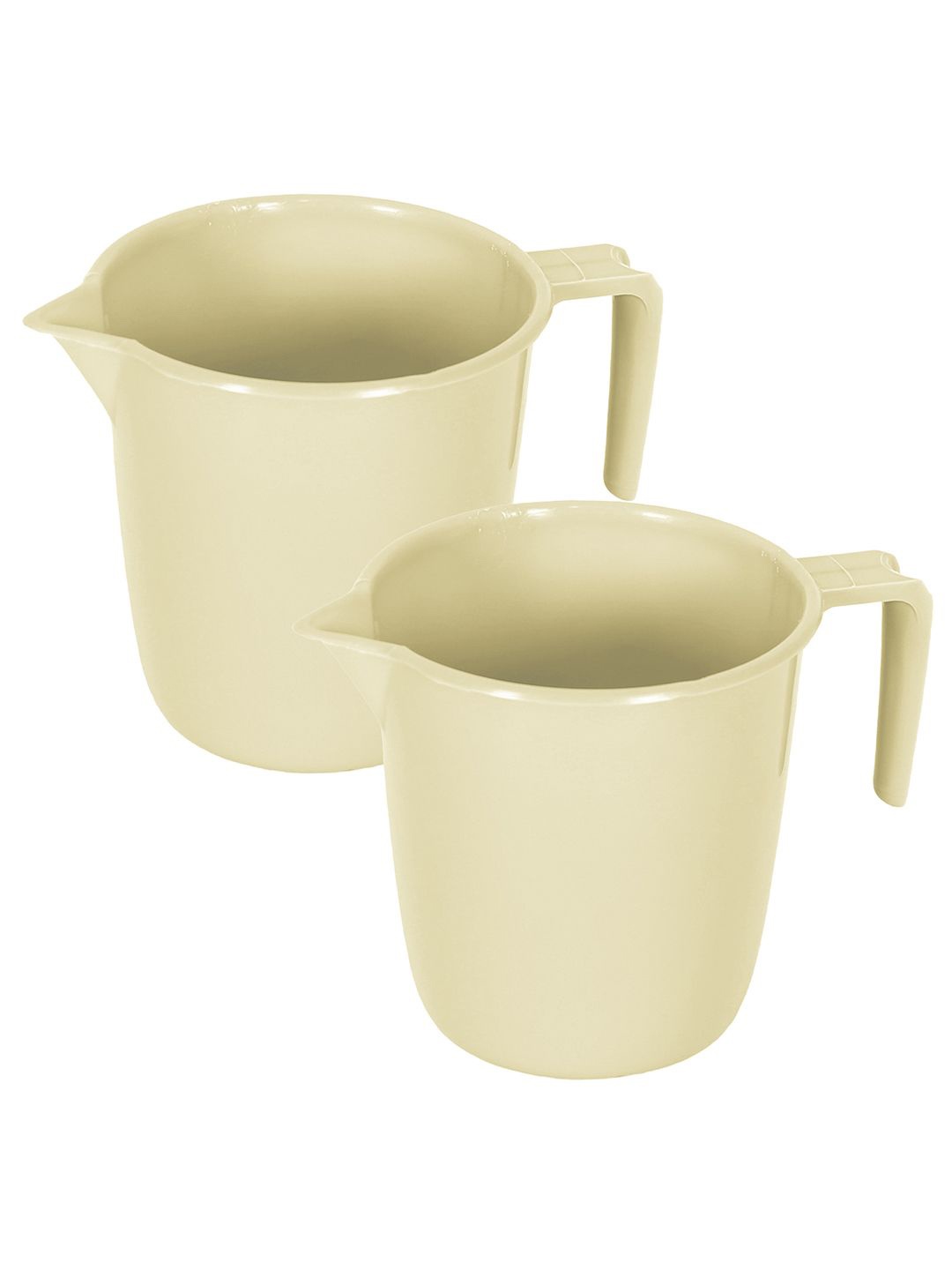 

Kuber Industries Beige 2 Pieces Glossy Bath Mugs 1L Each
