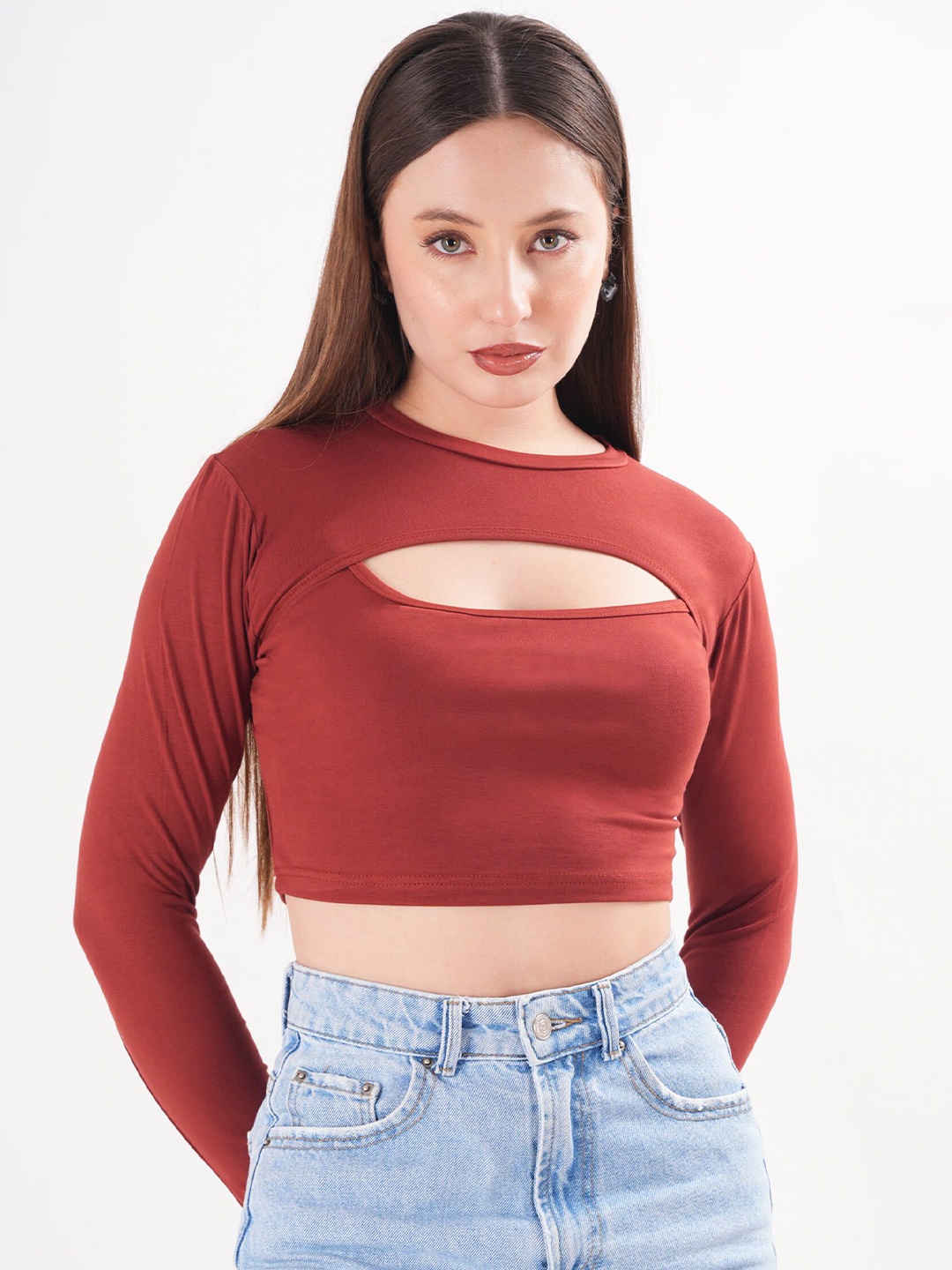 

clobug Crop Top, Brown