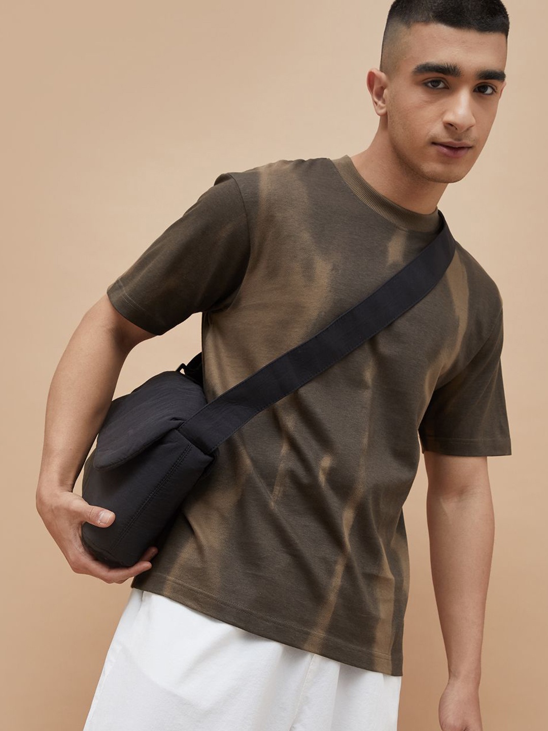 

Forca Men Printed Extended Sleeves Pockets T-shirt, Brown
