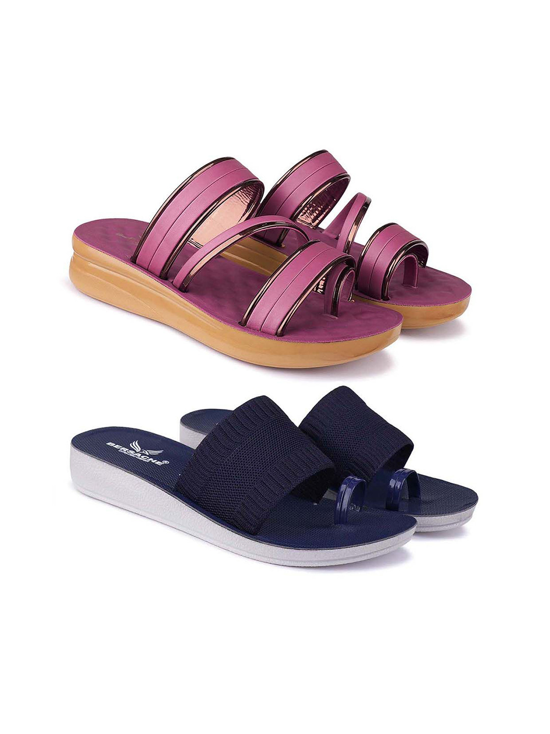 

BERSACHE Women Open Toe Flats, Purple