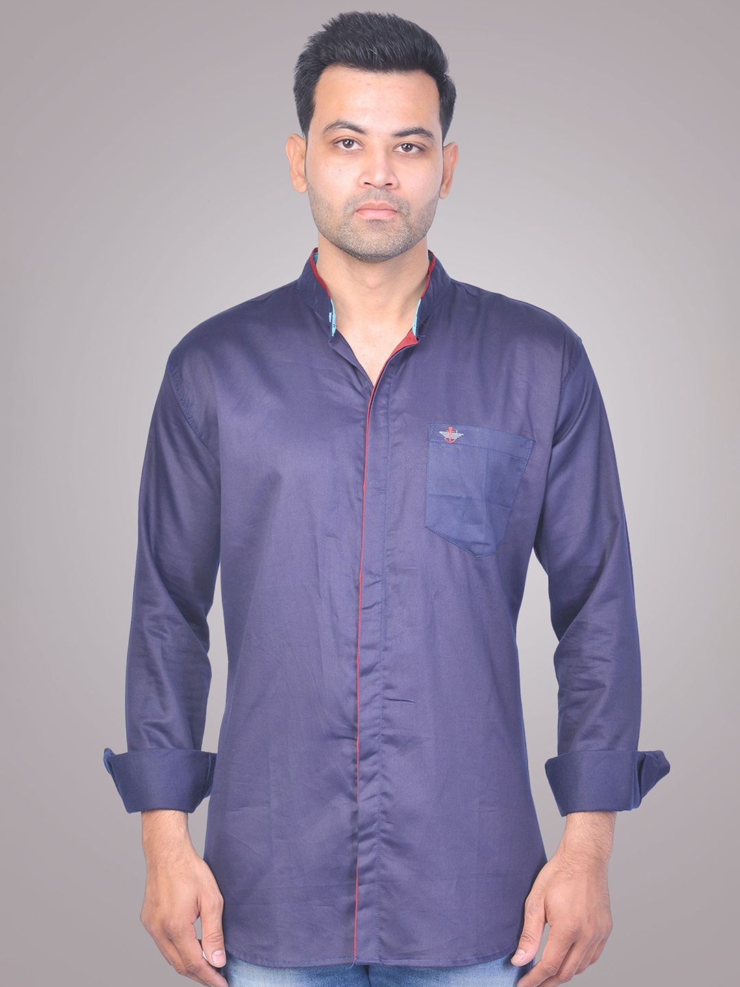 

LA MILANO Men Slim Fit Floral Opaque Casual Shirt, Navy blue
