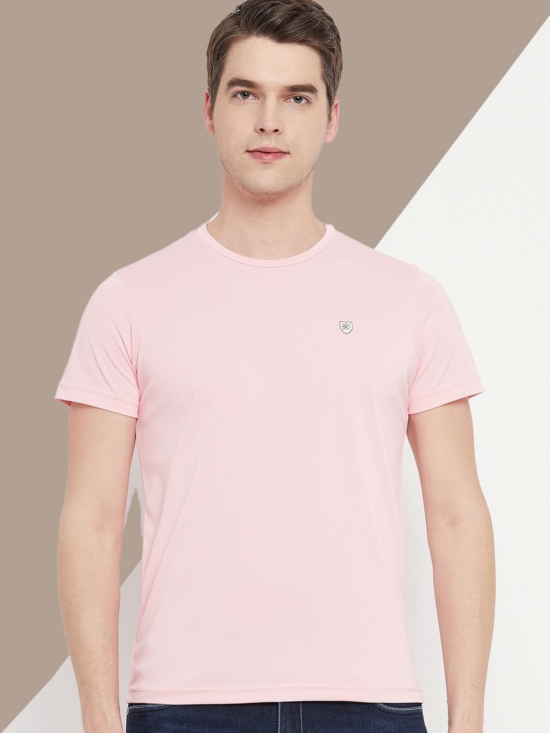 

OGEN Men Raw Edge T-shirt, Peach