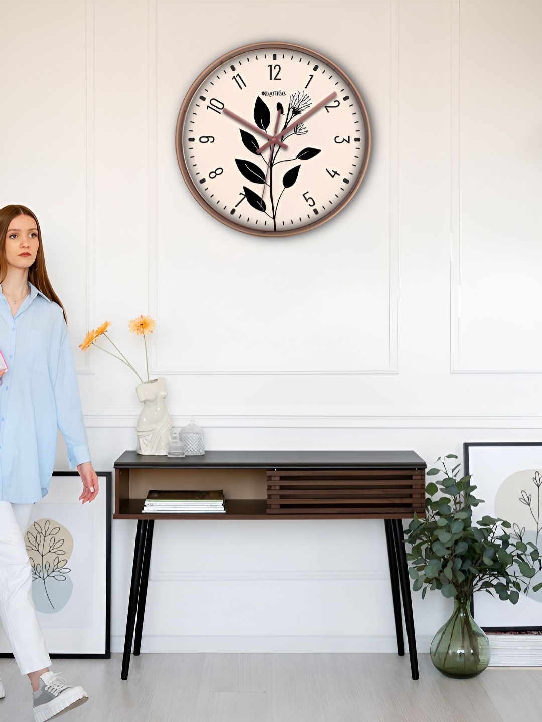 

OLIVE TREE Copper-Toned & Black Traditional Wall Clock