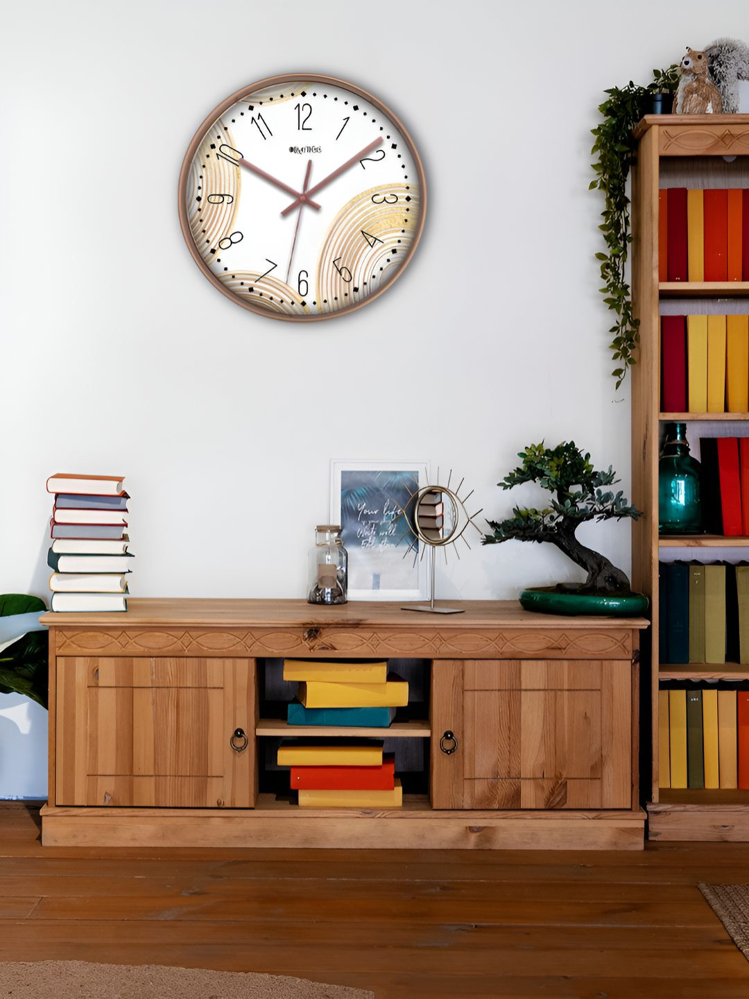 

OLIVE TREE Copper-Toned & White Traditional Wall Clock