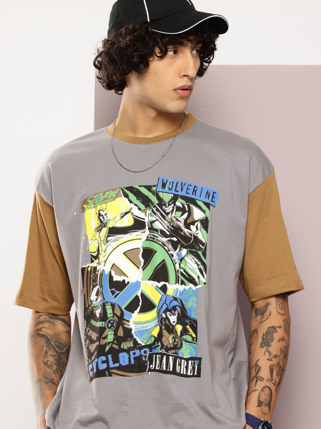 

Kook N Keech Marvel Printed Pure Cotton Oversized T-shirt, Grey