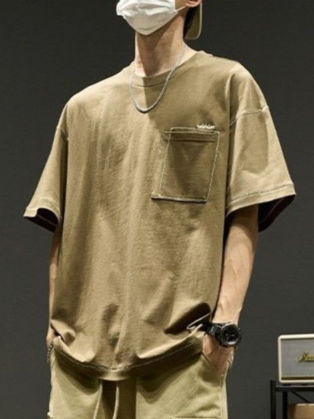 

StyleCast Men Drop-Shoulder Sleeves T-shirt, Green