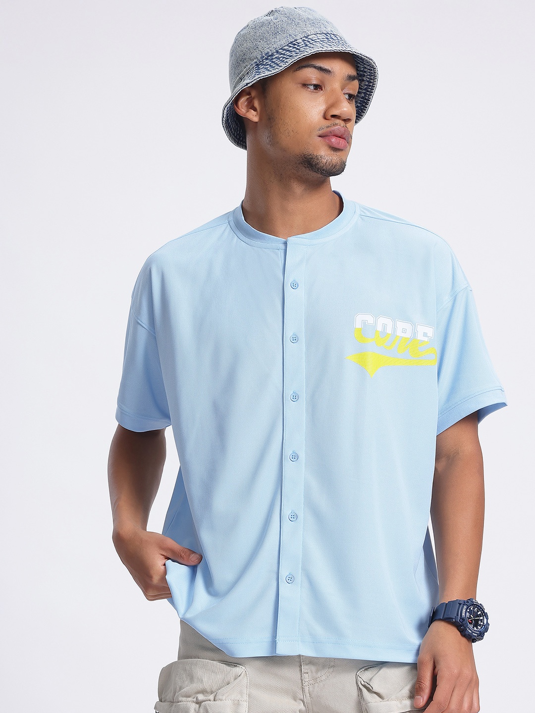 

glitchez Skyline Pulse Printed Shirt, Blue