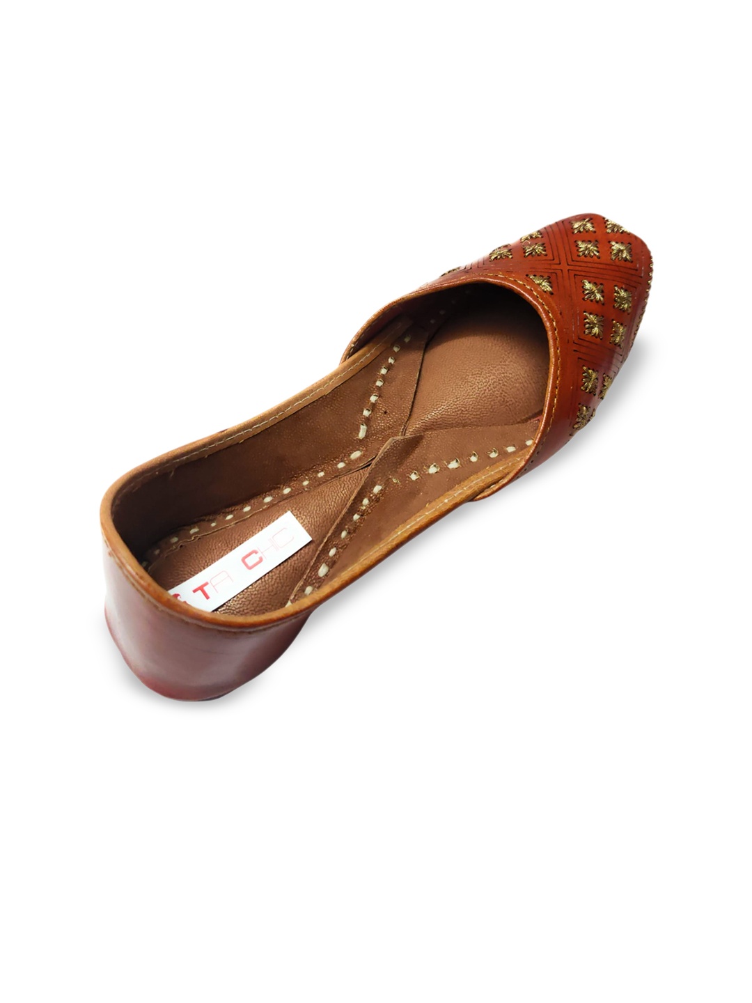 

Ta Chic Women Embellished Ethnic Mojaris with Embroidered Flats, Brown