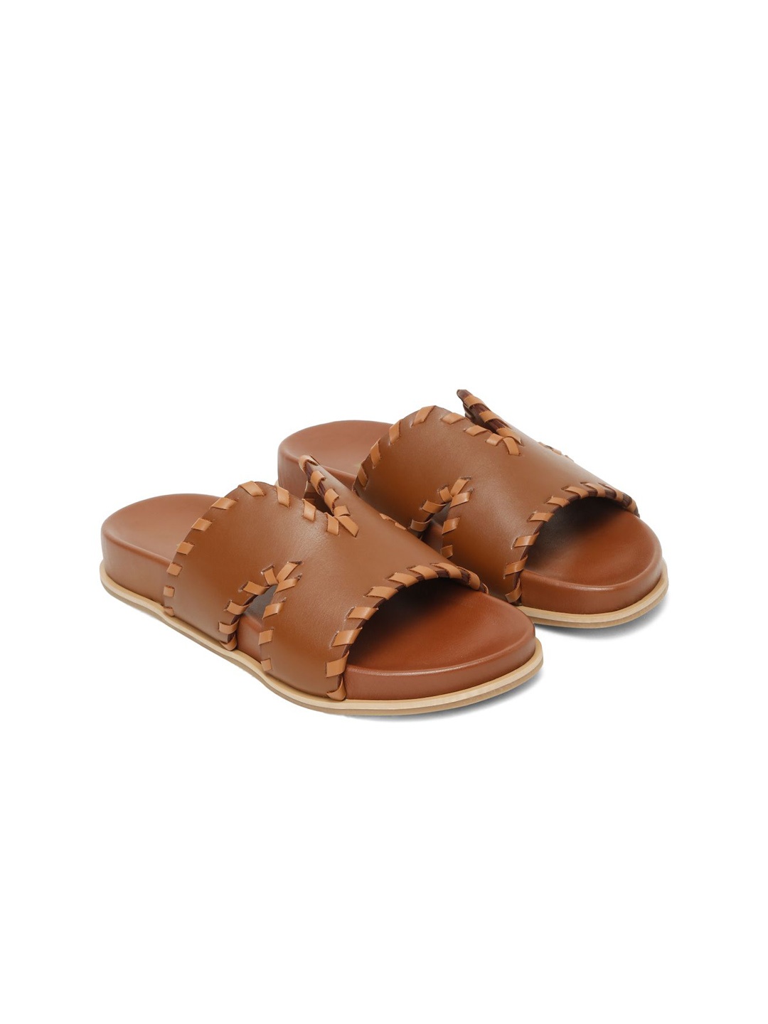 

HATS OFF ACCESSORIES Women Open Toe Flats, Tan
