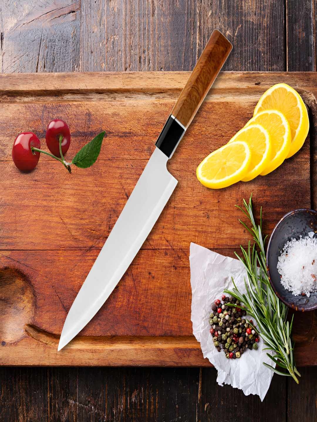 

MACHADO Silver-Toned and Brown Stainless Steel Knife