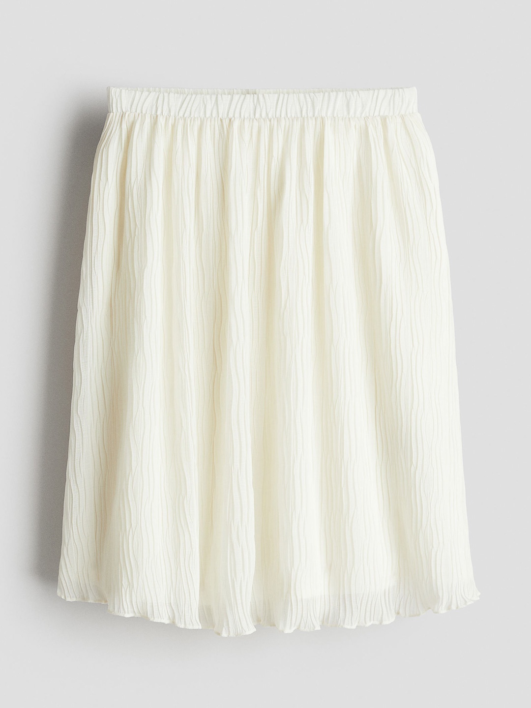 

H&M Crinkled Skirt, White