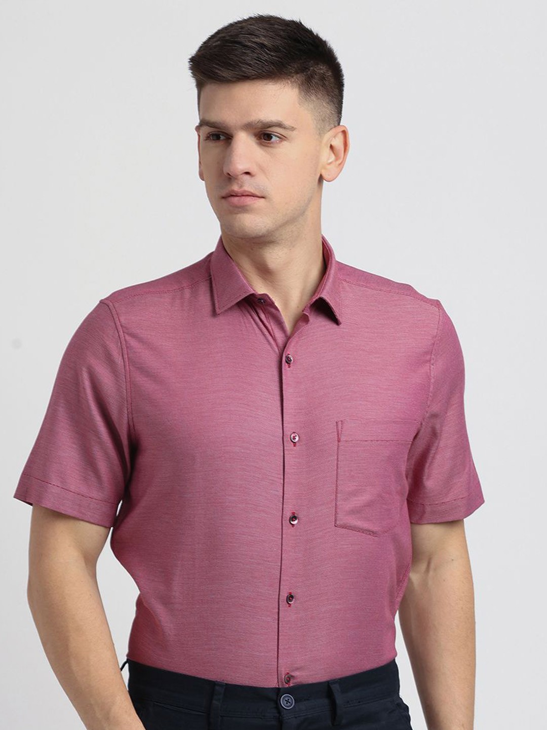 

Turtle Men Classic Opaque Formal Shirt, Mauve