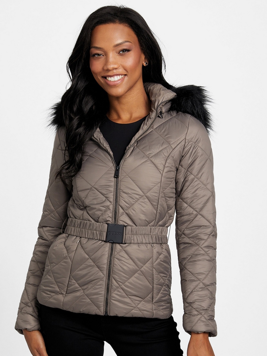 

GUESS Women Puffer Jacket, Grey