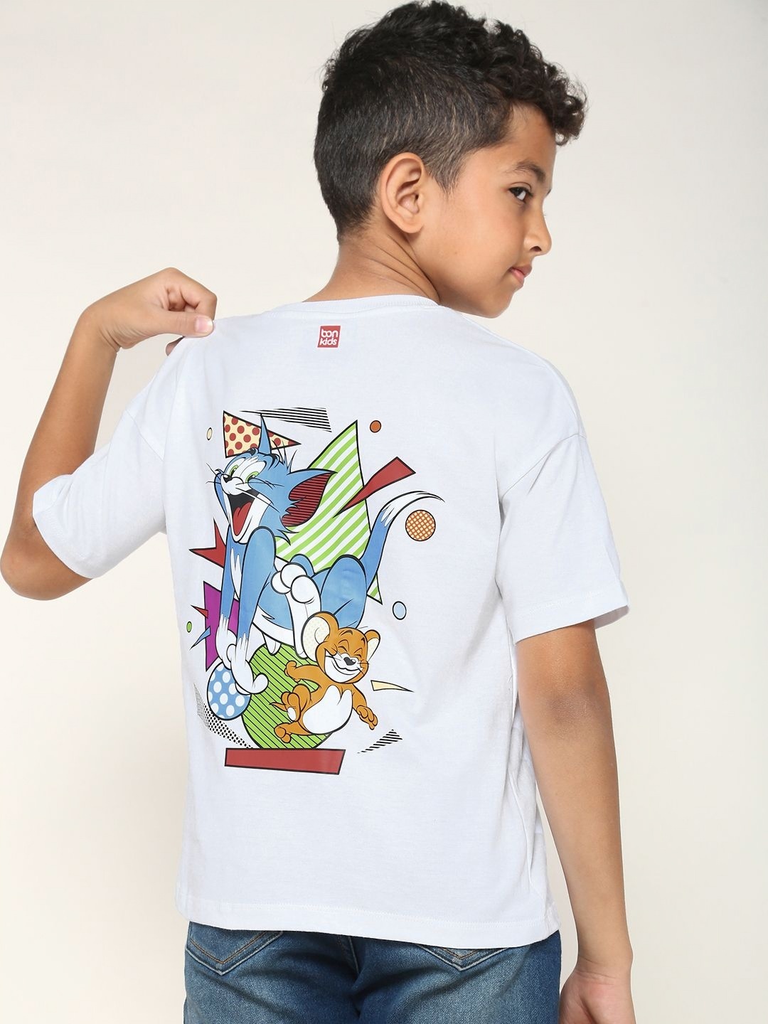

BONKIDS Boys Typography Printed Pockets T-shirt, White