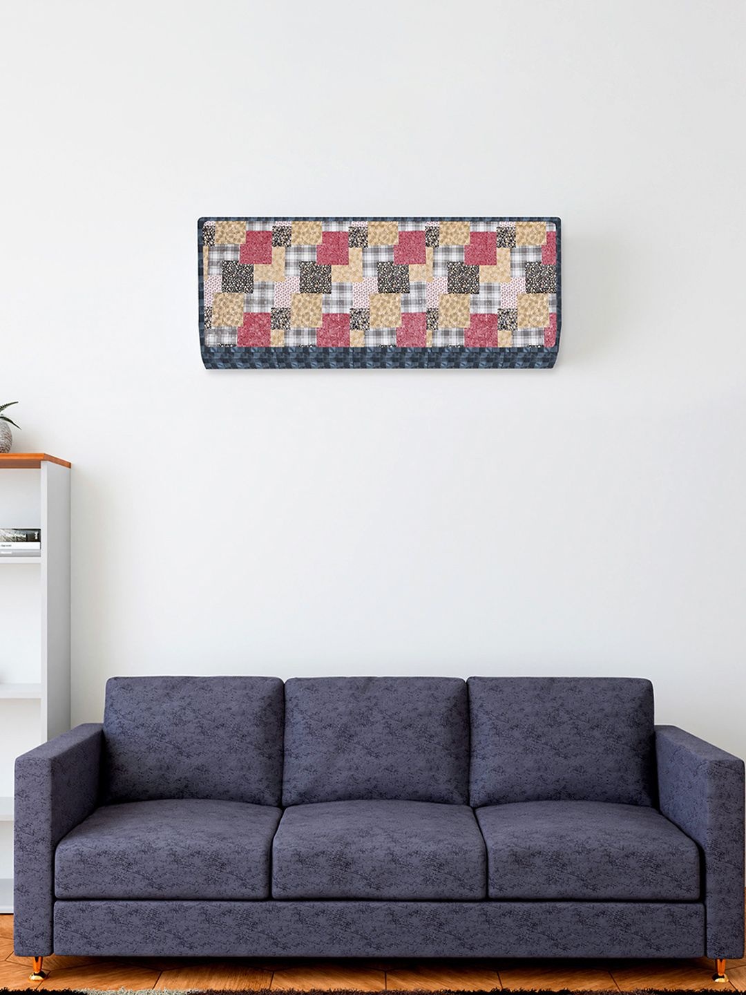 

Kuber Industries Blue & Beige Printed Windproof AC Cover