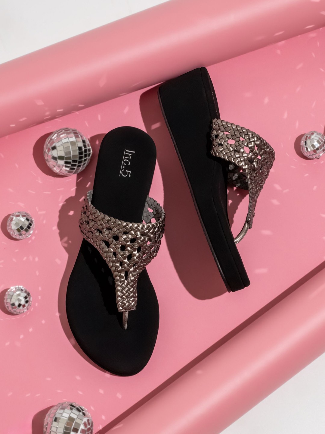 

Inc 5 Embellished Party Wedge Sandals, Grey