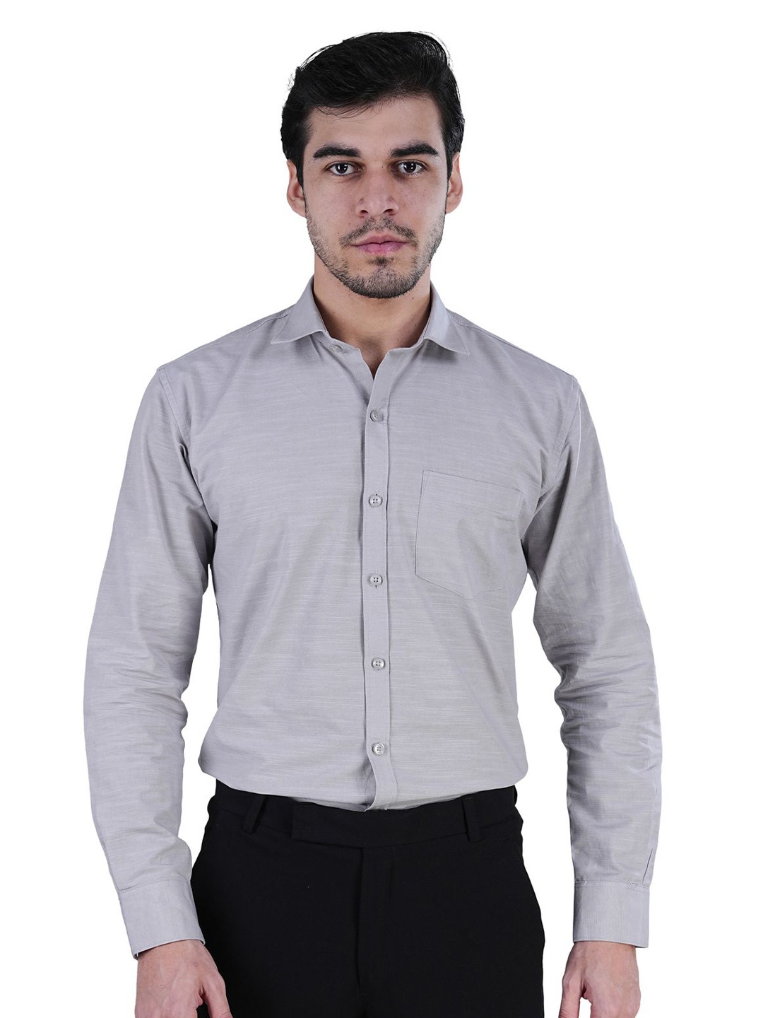 

TEEMOODS Men Club Slim Fit Opaque Formal Shirt, Grey