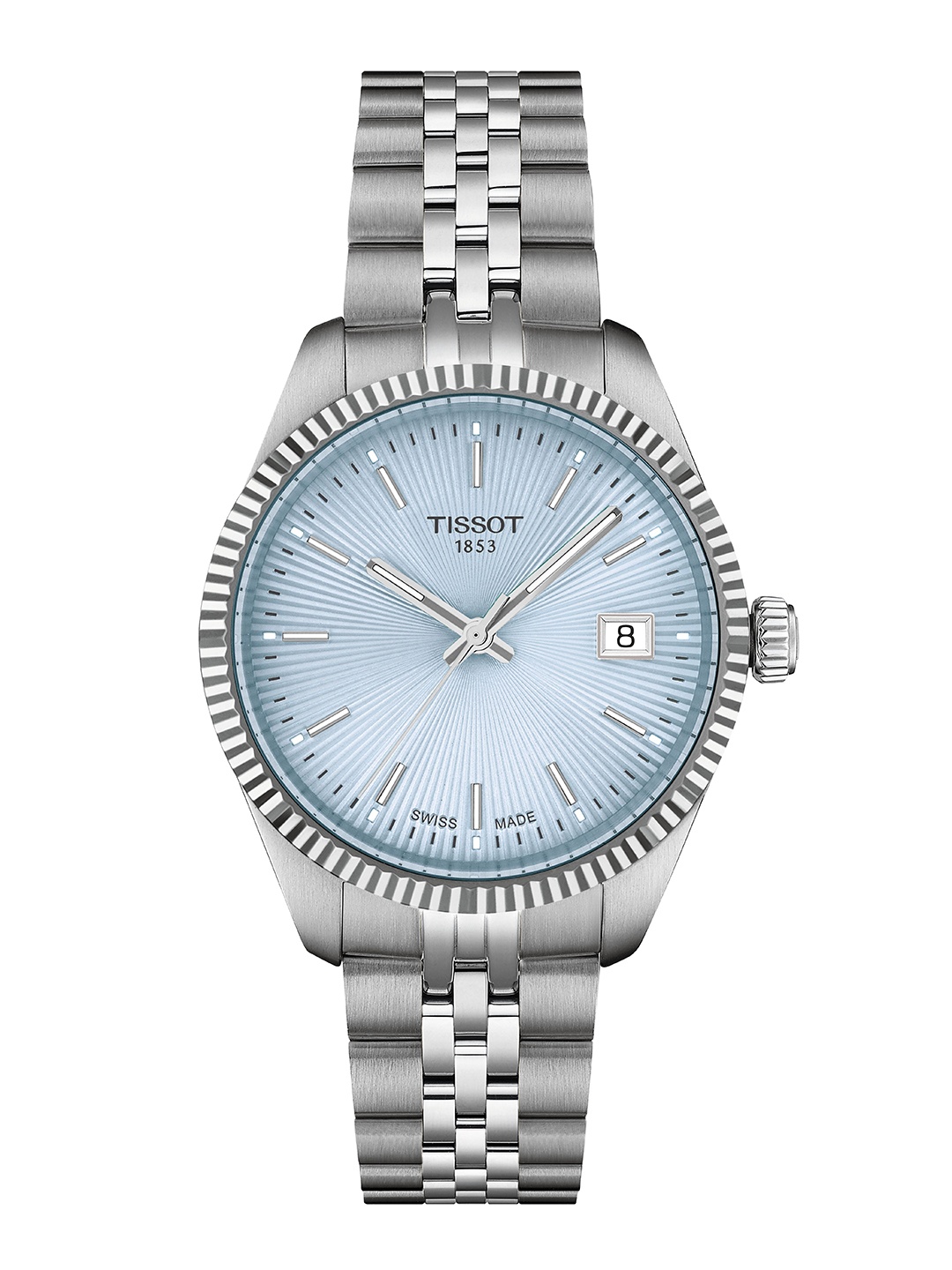 

TISSOT Women Dial & Stainless Steel Bracelet Style Straps Analogue Watch T1562101135100, Turquoise blue